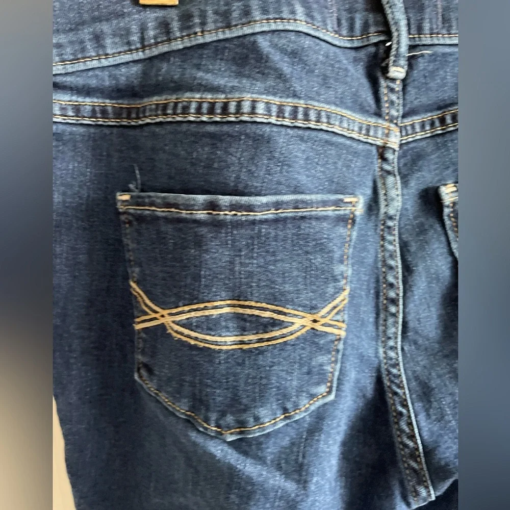 Abercrombie Kids distressed dark wash high rise jeans leggings‎ size 15/16 - Picture 6 of 10